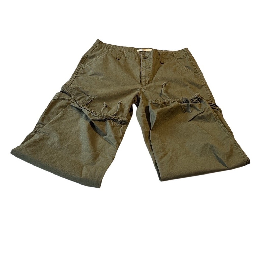 Levi's Baggy Green Cotton Twill Cargo Pants Straight Leg Women's Size 32